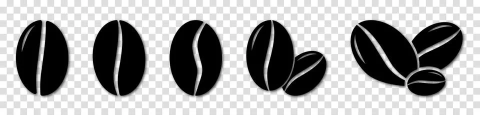 Coffee beans icons set. Vector illustration Stock Illustration