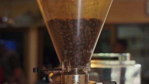 Coffee beans inside the grinder. Stock Footage 153202797