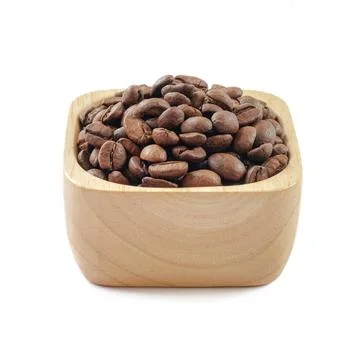 Coffee beans isolate close up on white background . Stock Photos