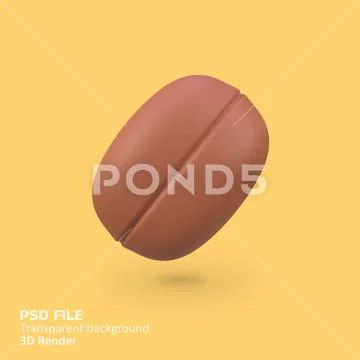 Coffee beans isolated 3d render icon illustration PSD Template