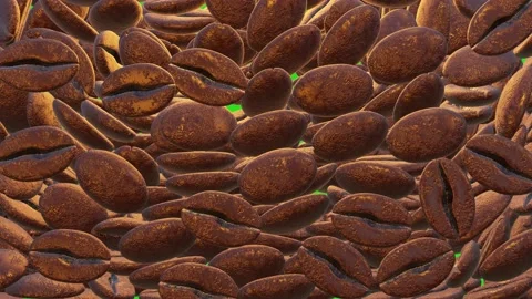 Coffee beans isolated on chromakey background. Coffee explosion. Video stock 200853153