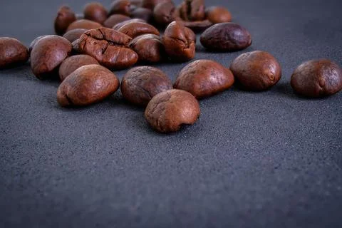 Coffee beans isolated on gray background Stock Photos