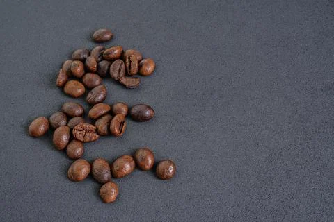 Coffee beans isolated on gray background Stock Photos