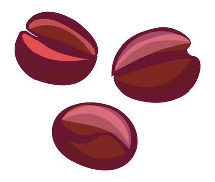 Coffee Beans Isolated. Vector Roasted Ingredients Stock Illustration