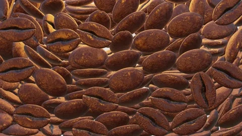 Coffee beans isolated on white background. Coffee explosion. Video stock 200853154