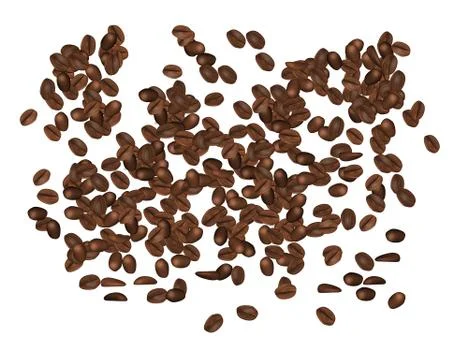 Coffee Beans Isolated in White Background. Stock Illustration