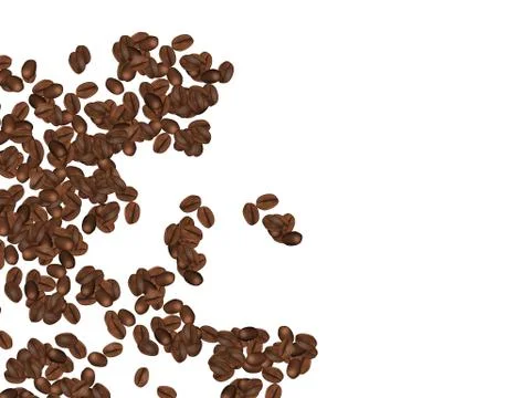 Coffee Beans Isolated in White Background. Vector Illustration. Stock Illustration