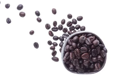 Coffee beans isolated in white background Stock Photos