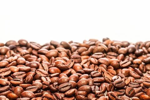 Coffee beans isolated in white background Stock Photos