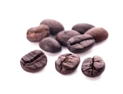 Coffee beans. Isolated on a white background. Stock Photos