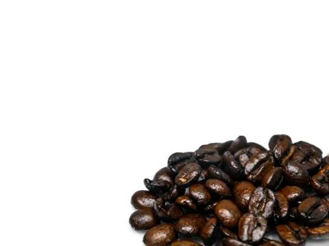 Coffee beans isolated on white background Stock Photos
