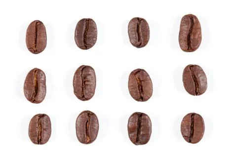 Coffee beans isolated on white background. Stock Photos