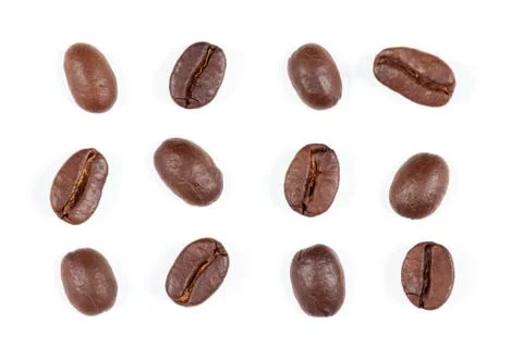 Coffee beans isolated on white background. Stock Photos