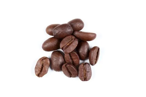 Coffee beans isolated on white background. Stock Photos