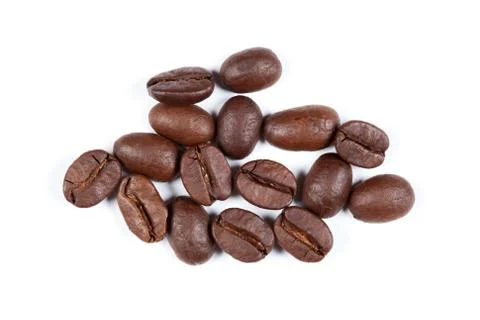 Coffee beans isolated on white background. Stock Photos