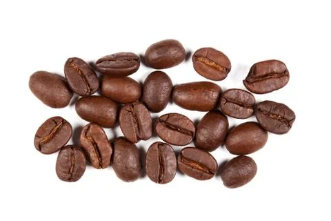 Coffee beans isolated on white background. Stock Photos