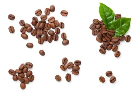 Coffee Beans Isolated On White Background Stock Photos