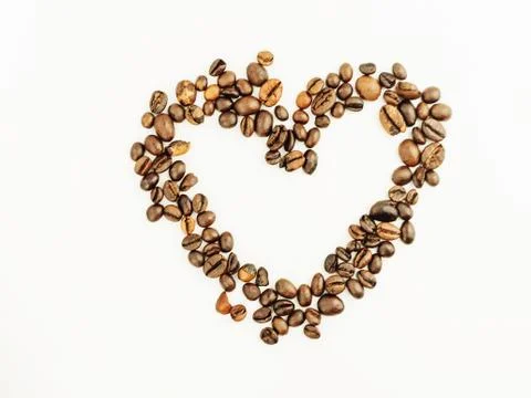 Coffee beans isolated on a white background. Stock Photos