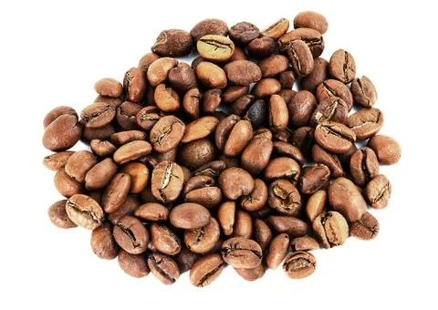 Coffee beans isolated on a white background Stock Photos