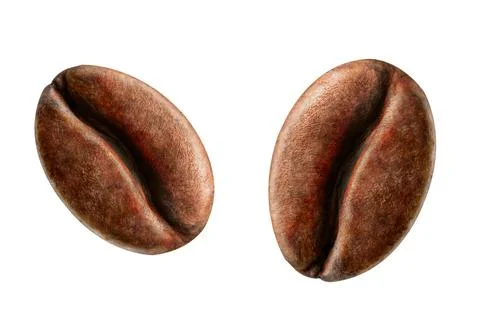 Coffee beans isolated on a white background close up Stock Photos