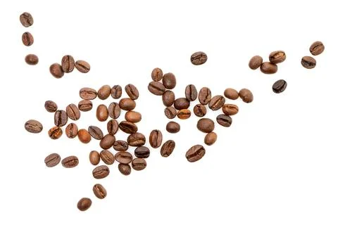 Coffee beans isolated on white background close up Stock Photos