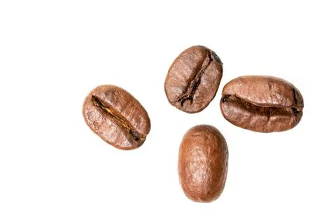 Coffee beans isolated on white background close up Stock Photos