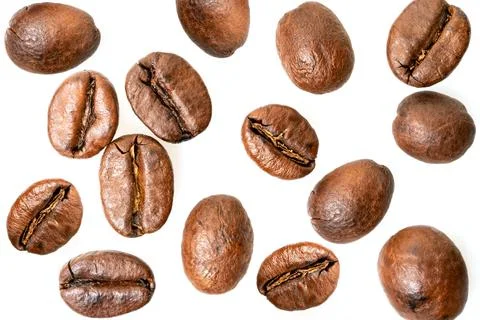 Coffee beans isolated on white background close up Foto stock