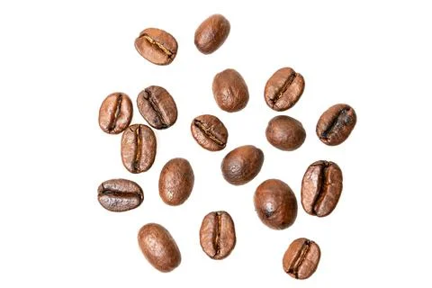 Coffee beans isolated on white background close up Stock Photos