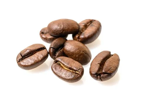 Coffee beans isolated on white background close up Foto stock