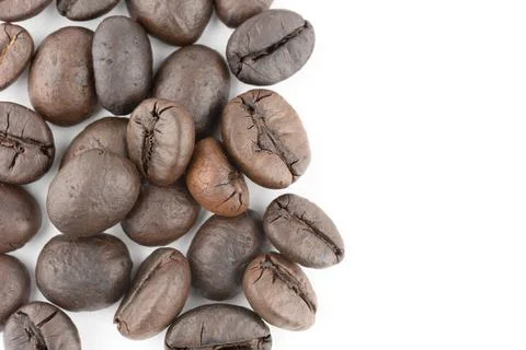Coffee beans isolated in white background Stock Photos