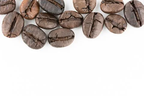 Coffee beans isolated in white background Stock Photos
