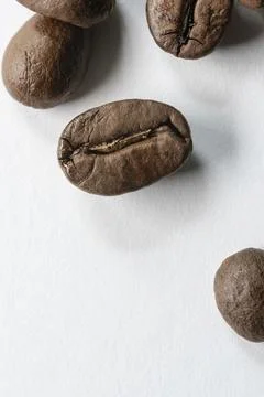 Coffee beans isolated on a white background Stock Photos