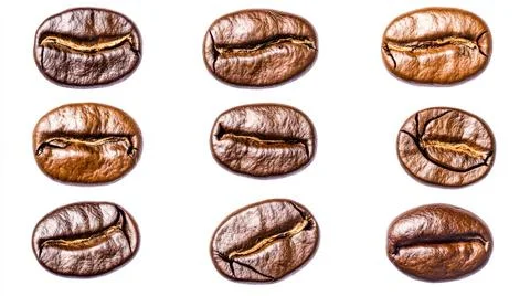 Coffee beans isolated on white background Stock Photos