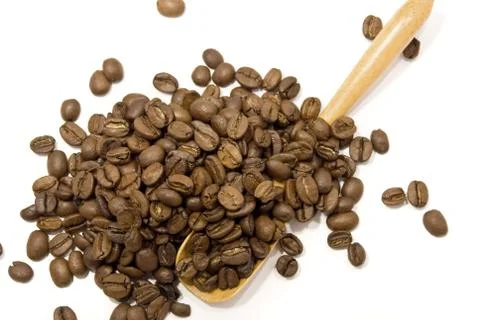 Coffee beans isolated on white Stock Photos