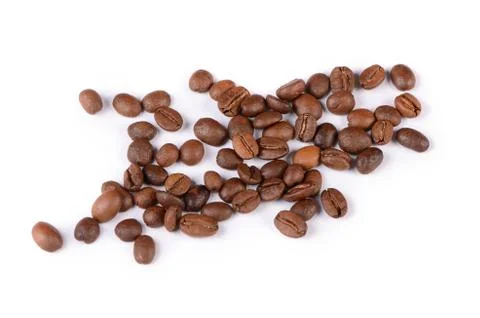 The coffee beans isolated on white Stock Photos