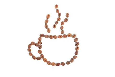 Coffee beans isolated on white Stockfoto's