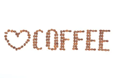 Coffee beans isolated on white Stock Photos