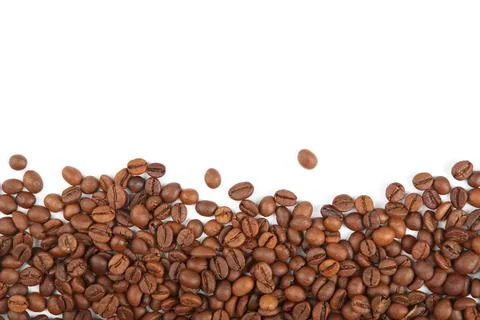 Coffee beans isolated on white Stock Photos