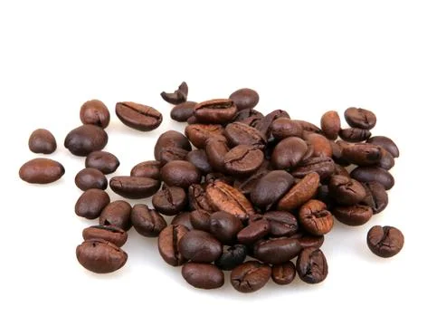 Coffee Beans Isolated On White Stock Photos