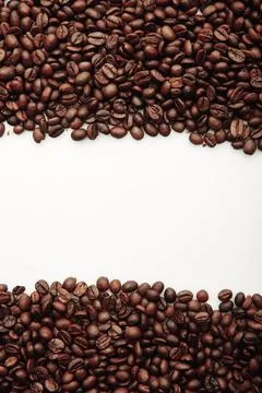 Coffee beans isolated on white. Vertical image Stock Photos
