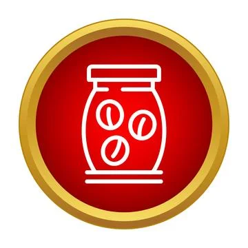 Coffee beans jar icon displaying caffeine storage Stock Illustration