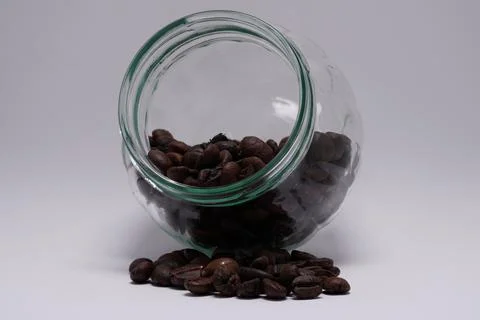 Coffee beans in a jar Stock Photos