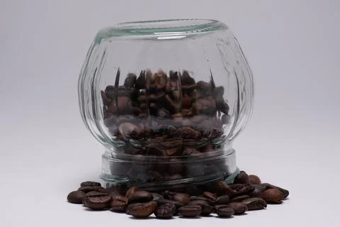 Coffee beans in a jar Stock Photos