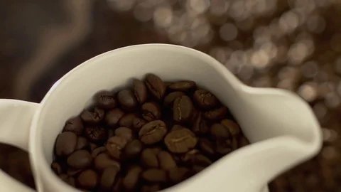 Coffee beans in jug Stock Footage 76050941