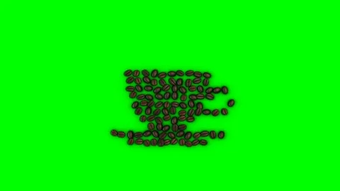 Coffee Beans Letters transformed into cup shape Stock Footage 88635121