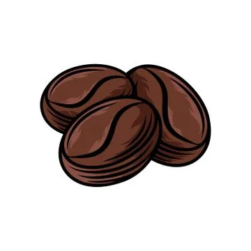 Coffee Beans Logo design vector illustration. Vintage Coffee Beans Logo vecto Stock Illustration