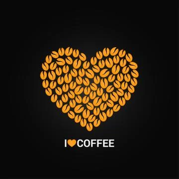 Coffee beans love concept background Stock Illustration