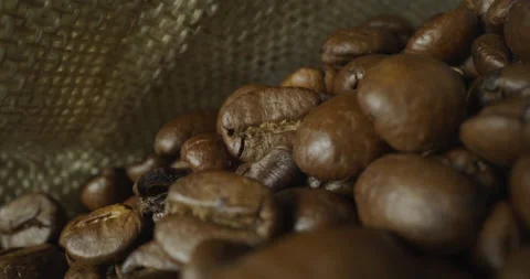 Coffee Beans Macro Close Up 5K RED Gemini Slow Motion Stock Footage 138014877