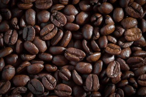 Coffee beans. Macro close up for background and texture Stock Photos