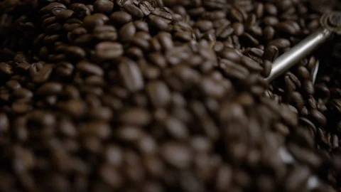 Coffee beans macro roasting Stock Footage 94372127